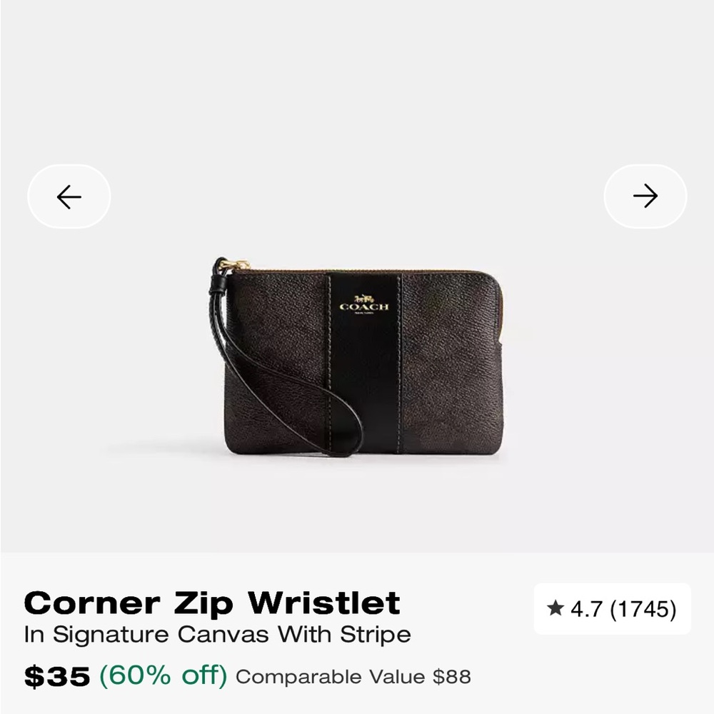 Coach Signature Black and Brown Wristlet